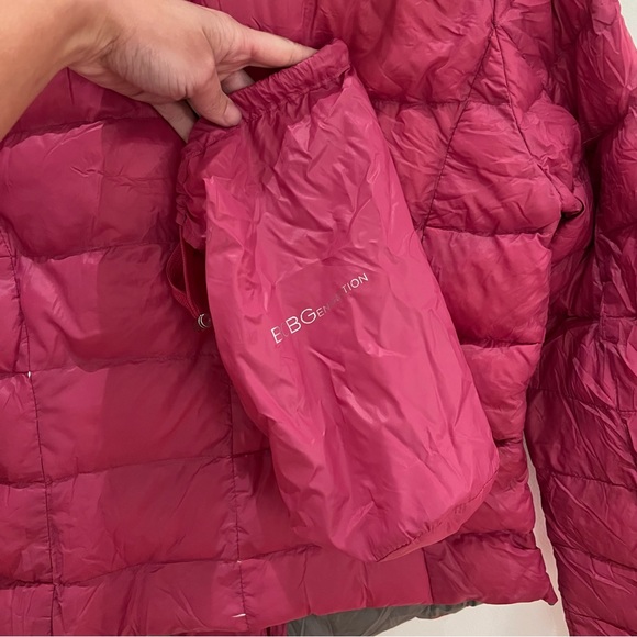BCBG pink puffer bomber jacket with asymmetrical zipper - Picture 4 of 5